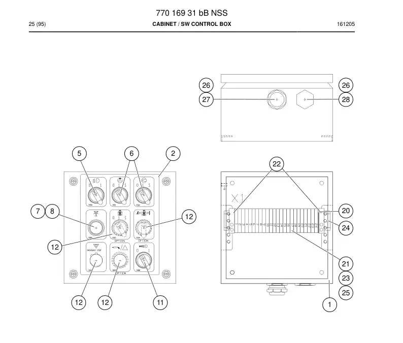 77016931b 770 169 31b Cabinet - Sandvik Technical Drawing