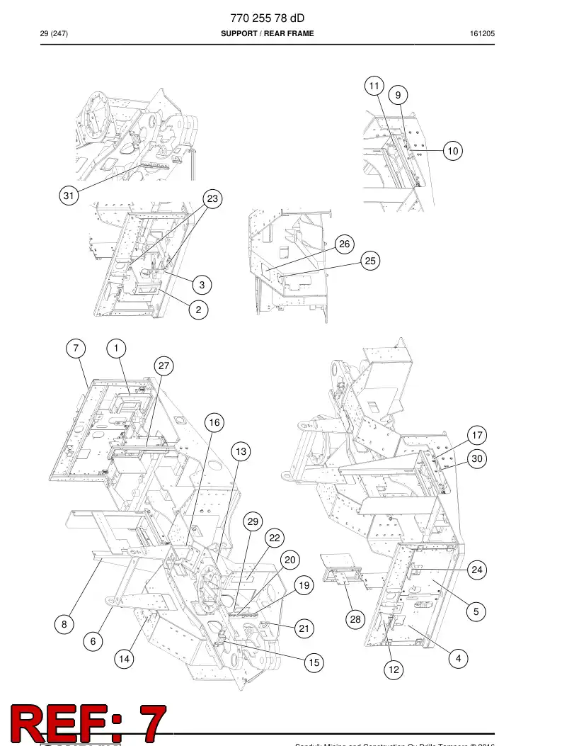 77016936f 770 169 36f REAR BRACKET - Sandvik Technical Drawing