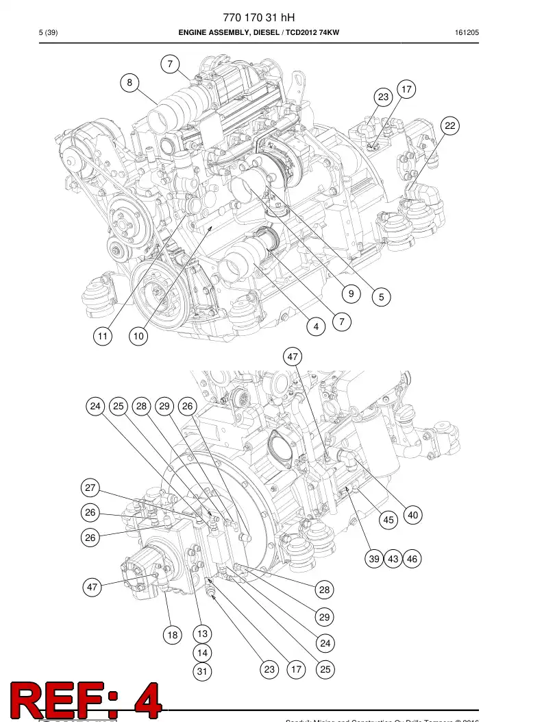 77016965 770 169 65 Tube, Air Intake - Sandvik Technical Drawing