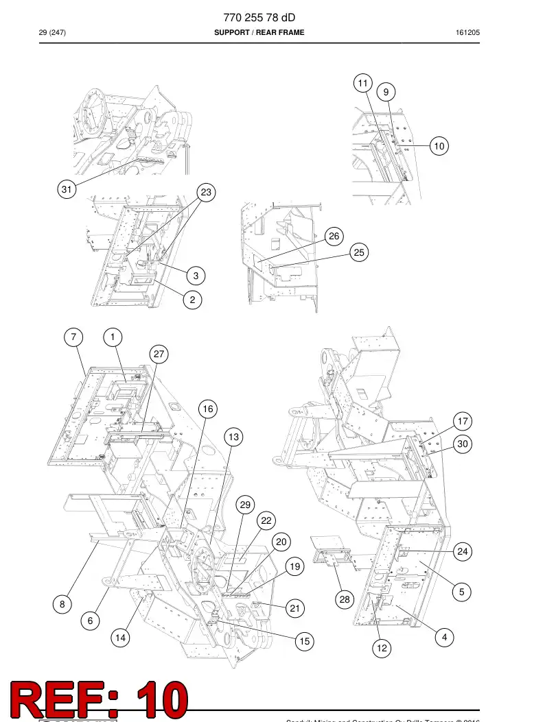 77017015e 770 170 15e PRING BRACKET PEDESTAL - Sandvik Technical Drawing