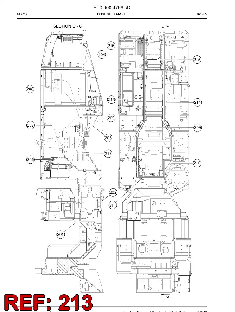 77017049a 770 170 49a Hose - Sandvik Technical Drawing
