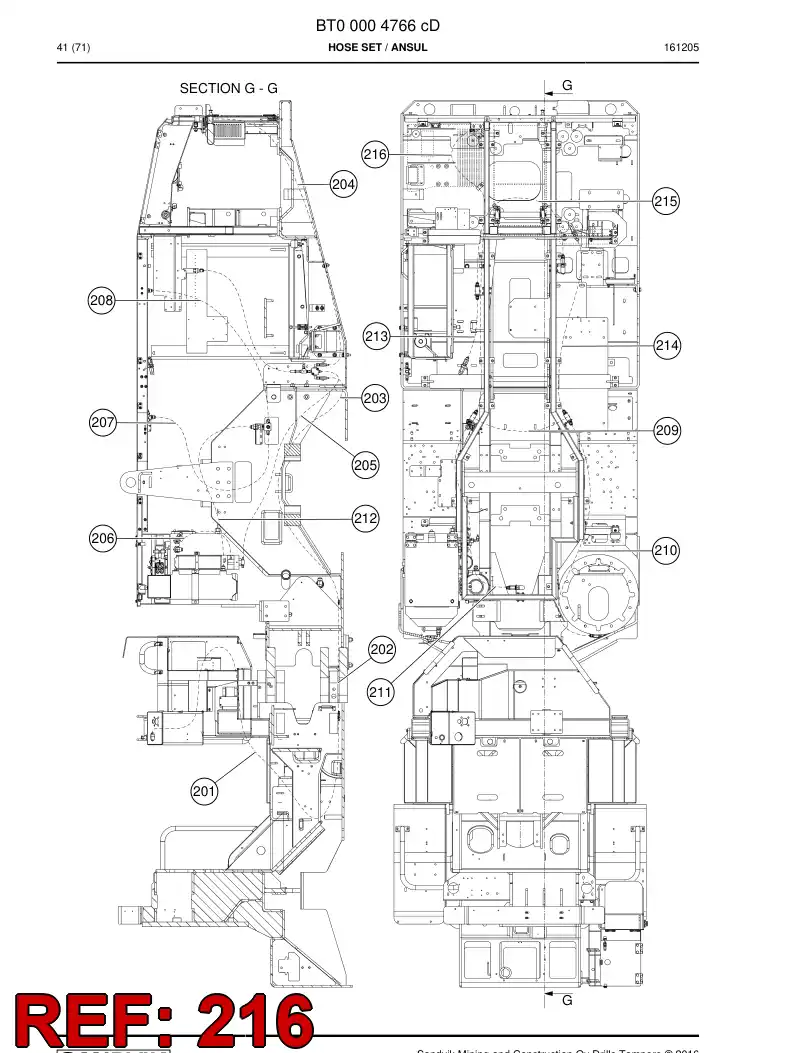 77017050a 770 170 50a Hose - Sandvik Technical Drawing