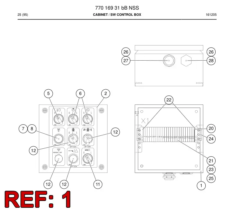 77017077b 770 170 77b Enclosure, Stainless Steel - Sandvik Technical Drawing