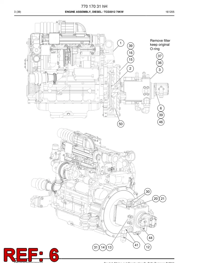 77017178b 770 171 78b Pump, Gear - Sandvik Technical Drawing
