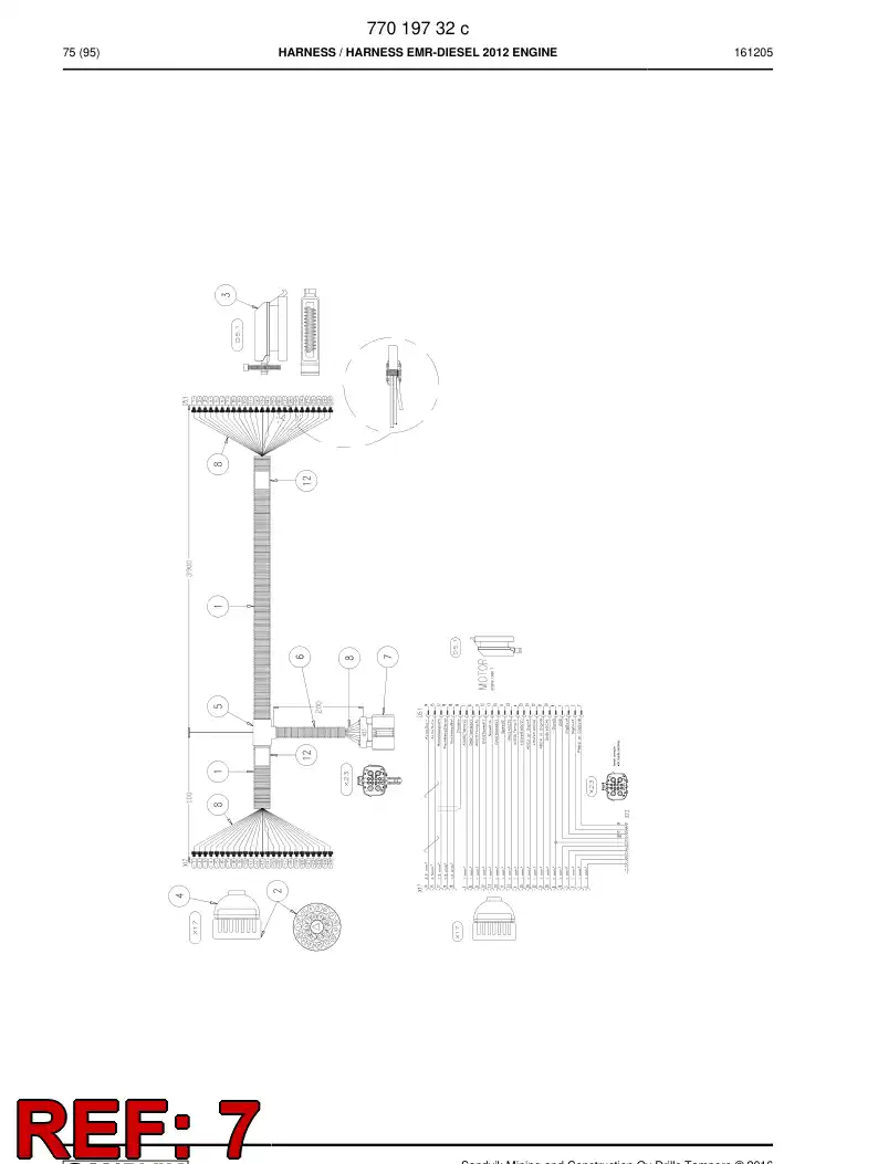 77017677 770 176 77 Connector, Plug - Sandvik Technical Drawing