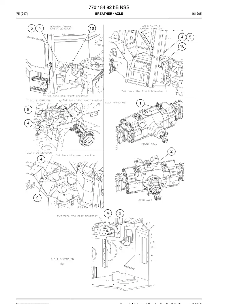 77018492b 770 184 92b Breather - Sandvik Technical Drawing