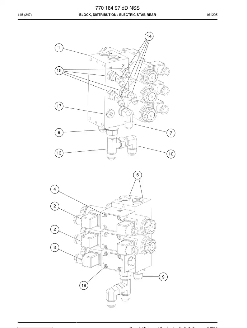 77018497d 770 184 97d Block, Distribution - Sandvik Technical Drawing