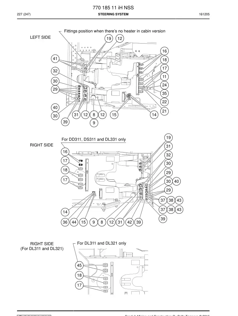 77018511i 770 185 11i Steering System - Sandvik Technical Drawing