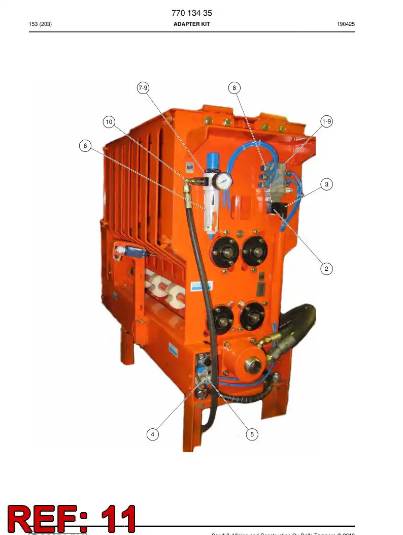 77018577a 770 185 77a Pneumatic / air hosing - Sandvik Technical Drawing