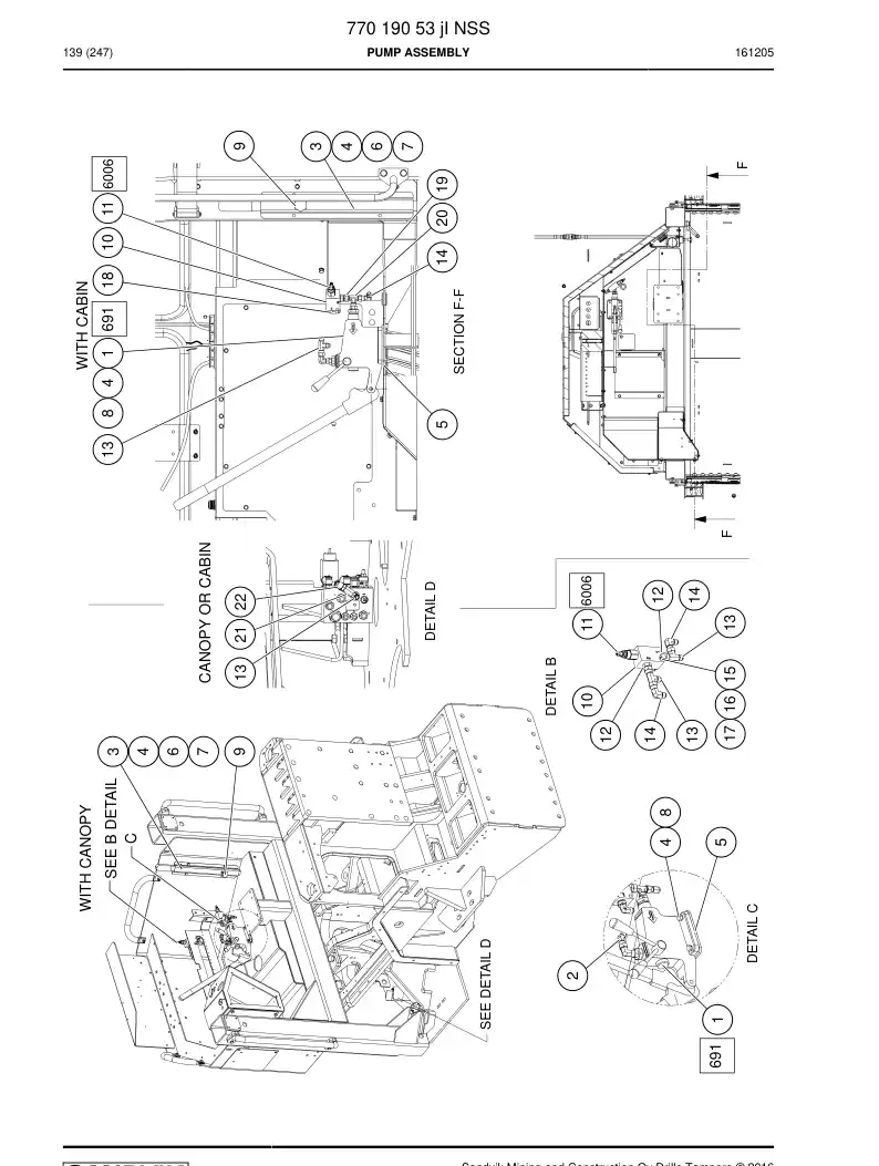 77019053j 770 190 53j Pump Assembly - Sandvik Technical Drawing