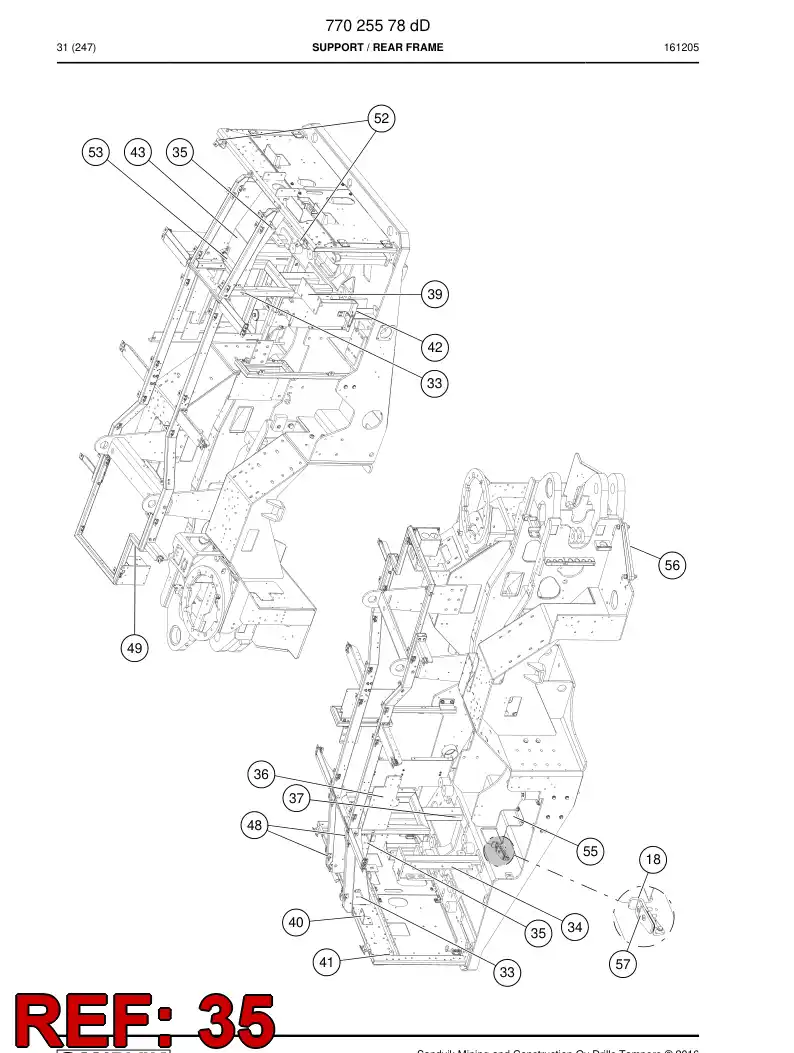 77019102 770 191 02 Support - Sandvik Technical Drawing