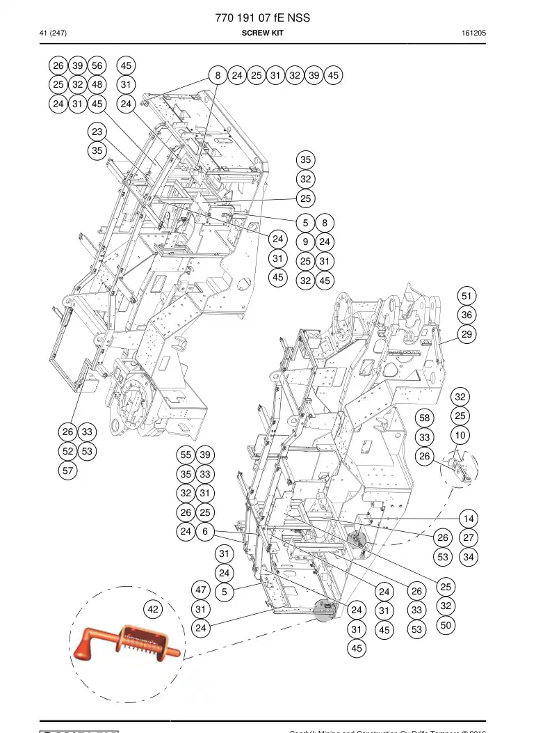 77019107f 770 191 07f Screw Kit - Sandvik Technical Drawing
