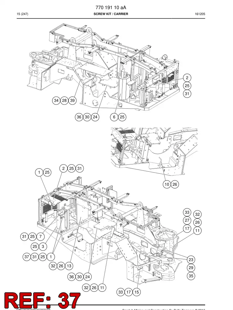 77019133 770 191 33 Fastener - Sandvik Technical Drawing