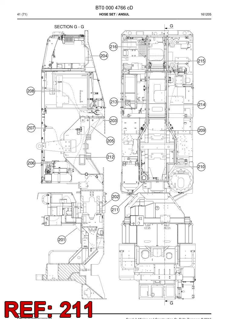 77019224a 770 192 24a Hose - Sandvik Technical Drawing