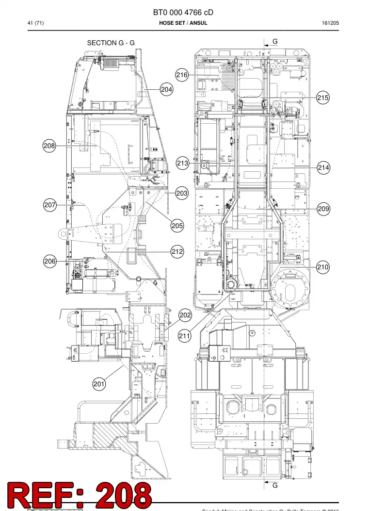 77019230a 770 192 30a Hose - Sandvik Technical Drawing