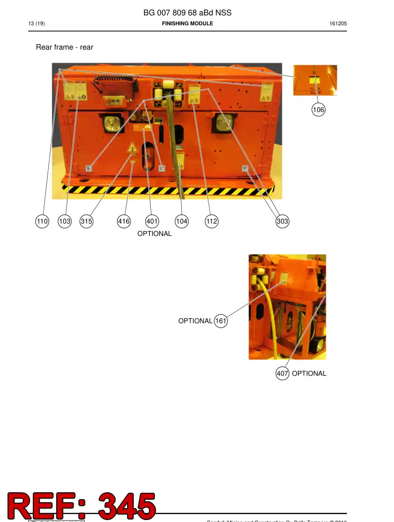 77019301 770 193 01 Decal - Sandvik Technical Drawing