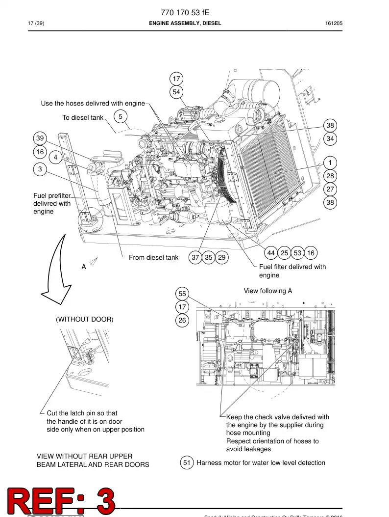 77019601c 770 196 01c Hose, Fuel - Sandvik Technical Drawing
