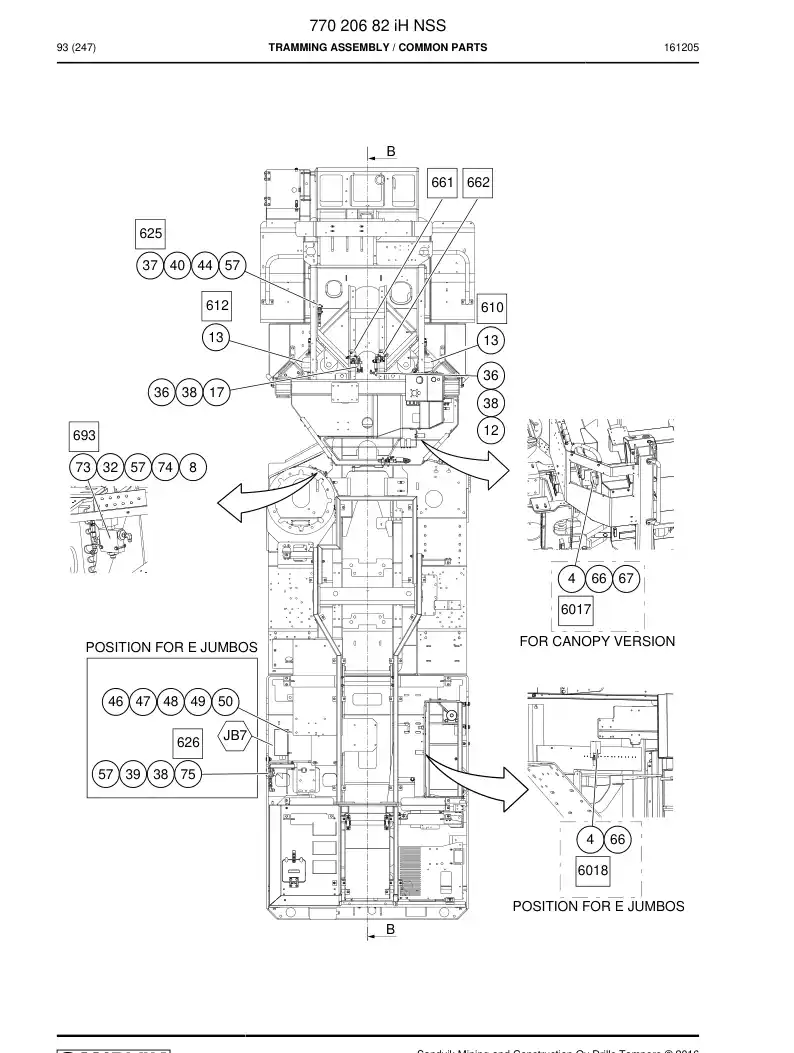 77020682i 770 206 82i Tramming Assembly - Sandvik Technical Drawing
