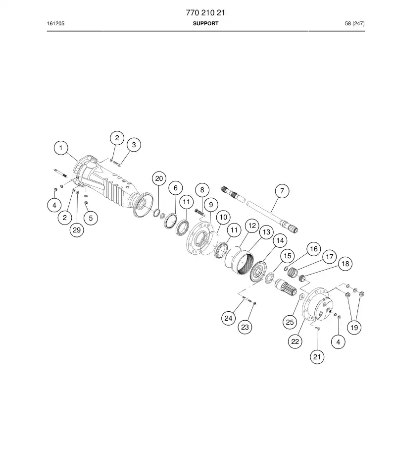 77021005 770 210 05 Gear, Annular - Sandvik Technical Drawing