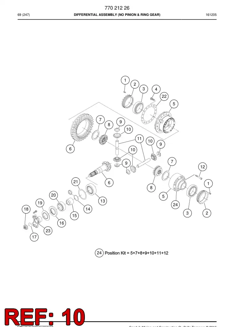 77021224 770 212 24 Gear, Planetary - Sandvik Technical Drawing