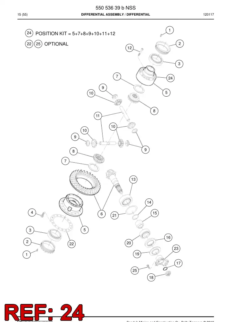 77021245 770 212 45 Differential - Sandvik Technical Drawing