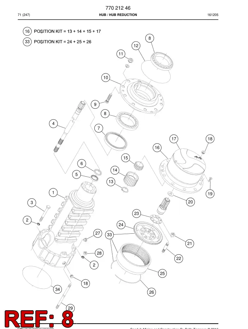 77021262 770 212 62 Bearing, Roller, Tapered - Sandvik Technical Drawing