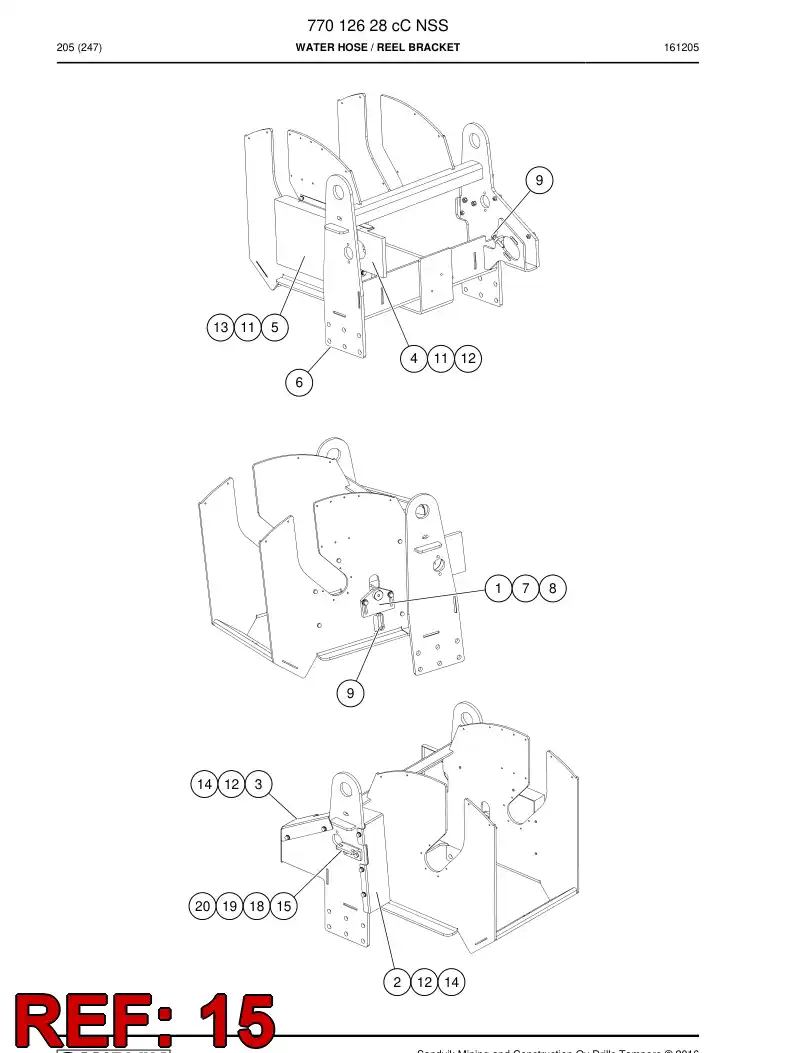 77021966 770 219 66 Support - Sandvik Technical Drawing