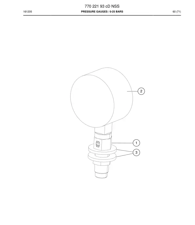 77022193c 770 221 93c Pressure gauges - Sandvik Technical Drawing