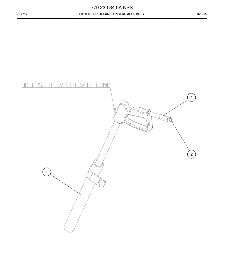77023034b 770 230 34b Pistol - Sandvik Technical Drawing
