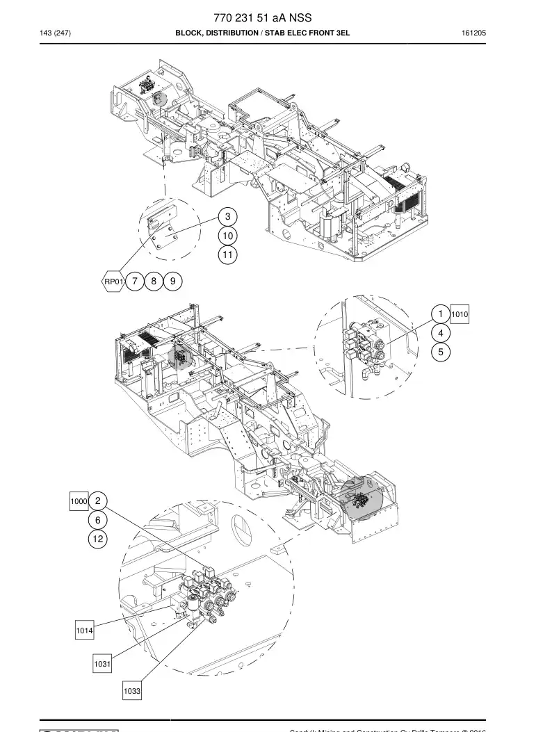 77023151a 770 231 51a Block, Distribution - Sandvik Technical Drawing
