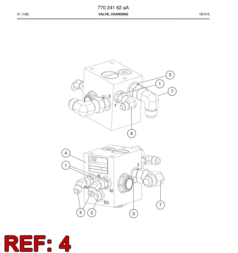 77023927d 770 239 27d Valve, Charging - Sandvik Technical Drawing