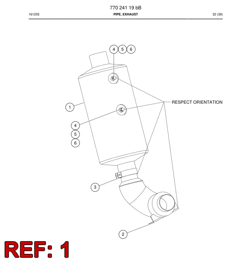 77023974a 770 239 74a Purifier / Silencer - Sandvik Technical Drawing