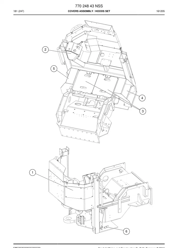 77024843 770 248 43 Covers Assembly - Sandvik Technical Drawing
