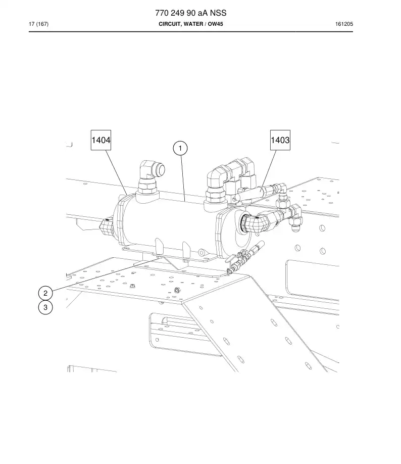 77024990a 770 249 90a Circuit, Water - Sandvik Technical Drawing