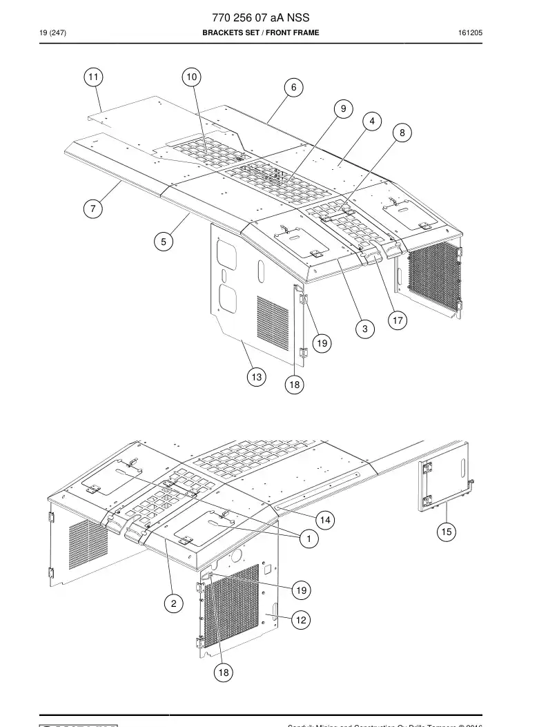 77025607a 770 256 07a BRACKETS SET - Sandvik Technical Drawing
