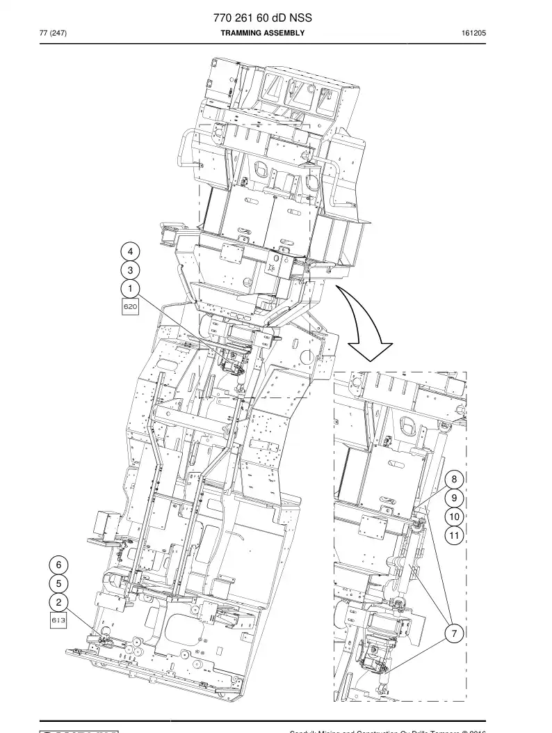 77026160d 770 261 60d Tramming Assembly - Sandvik Technical Drawing