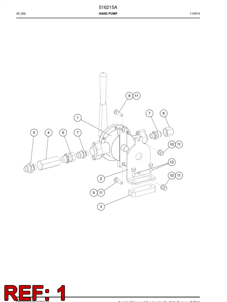 771260 771260 Hand pump - Sandvik Technical Drawing