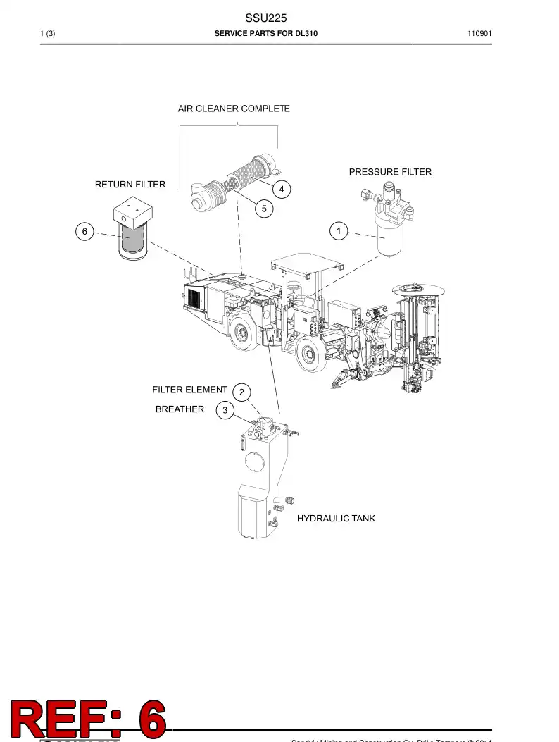 77720380 777 203 80 FILTER CARTRIDGE - Sandvik Technical Drawing
