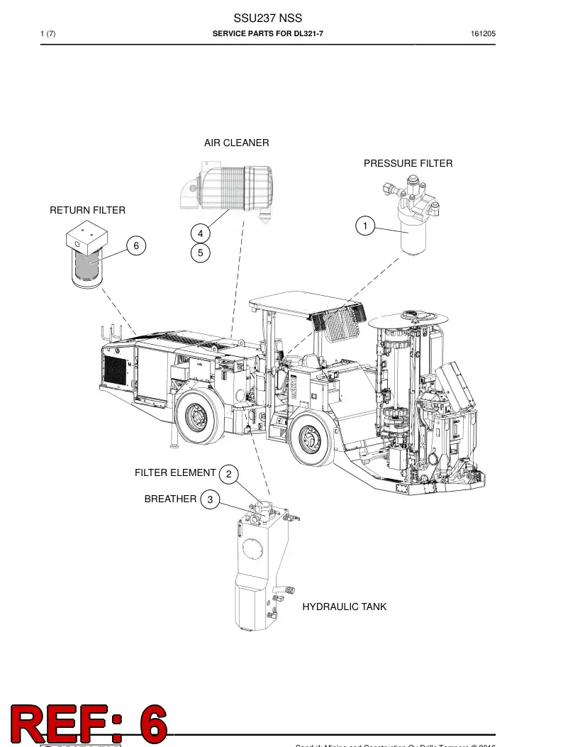 77720380b 777 203 80b Element, Filter - Sandvik Technical Drawing