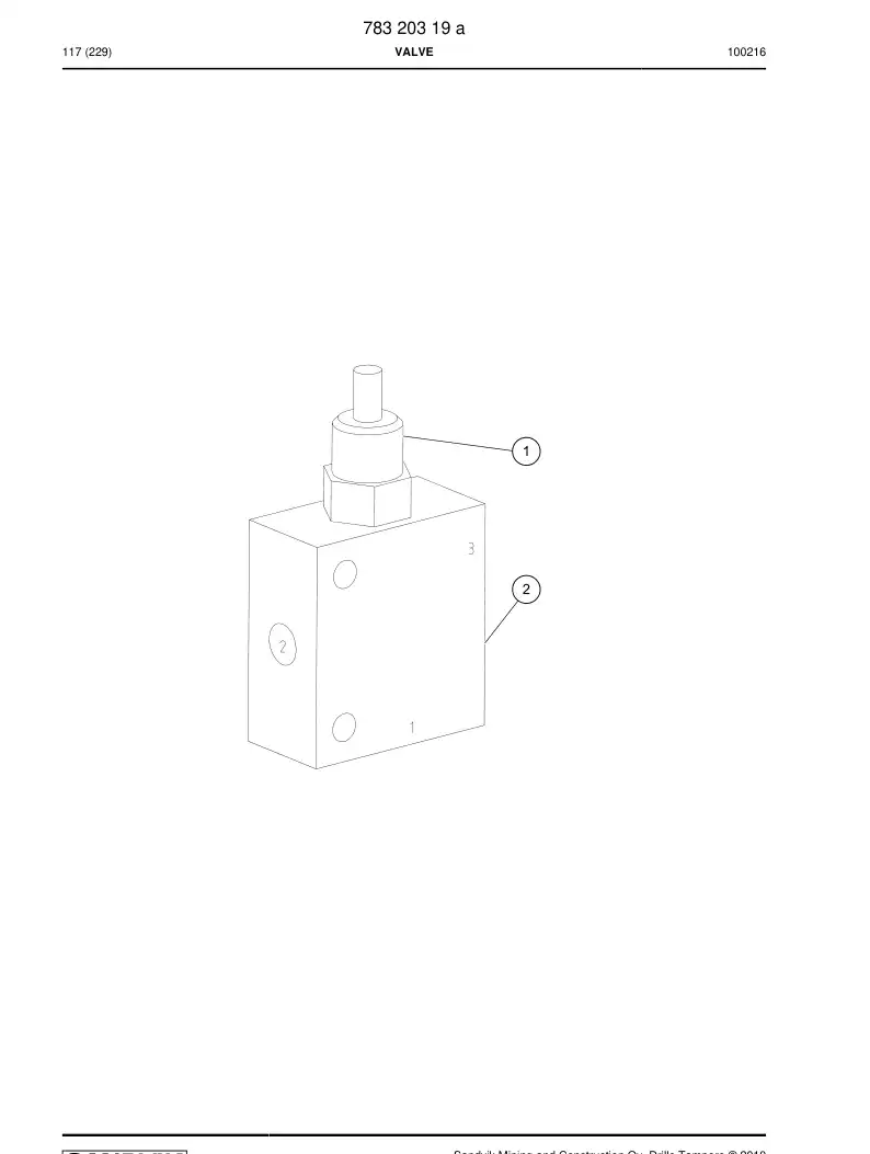 77722541a 777 225 41a VALVE - Sandvik Technical Drawing