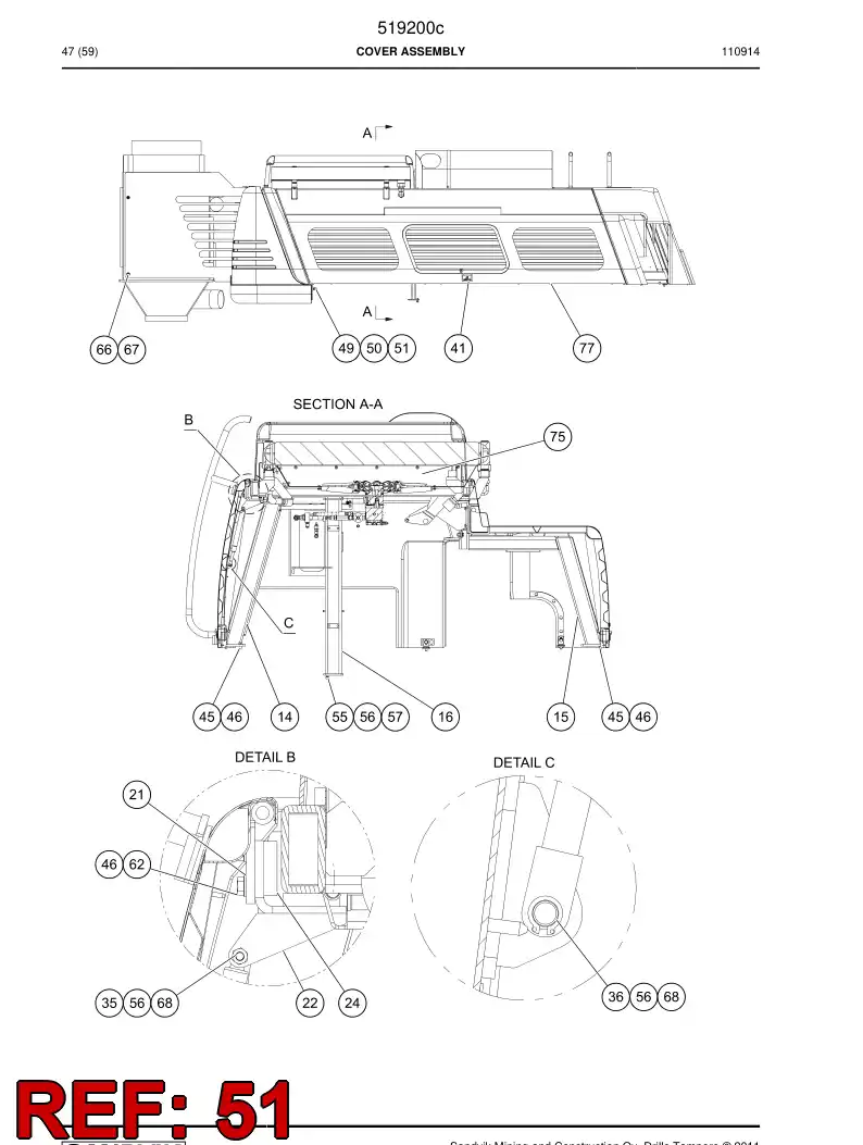 777233 777233 Bolt - Sandvik Technical Drawing