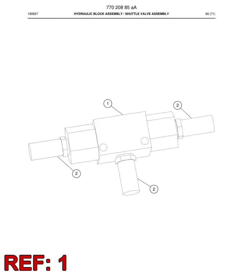77729300 777 293 00 Valve, Shuttle - Sandvik Technical Drawing