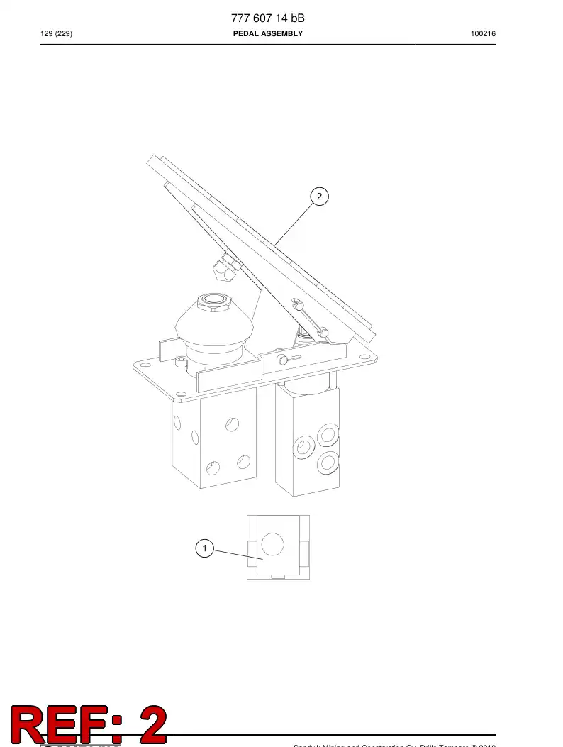 77760712b 777 607 12b PEDAL ASSEMBLY - Sandvik Technical Drawing