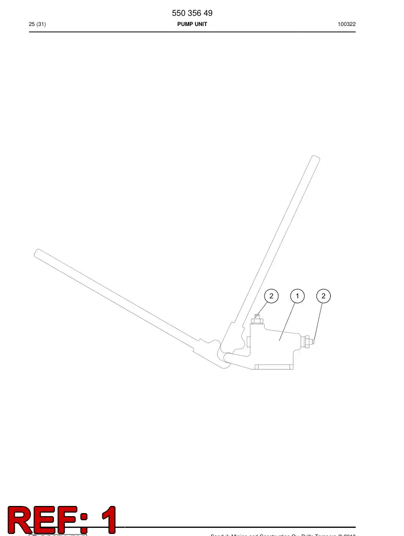 77794110 777 941 10 Hand pump - Sandvik Technical Drawing