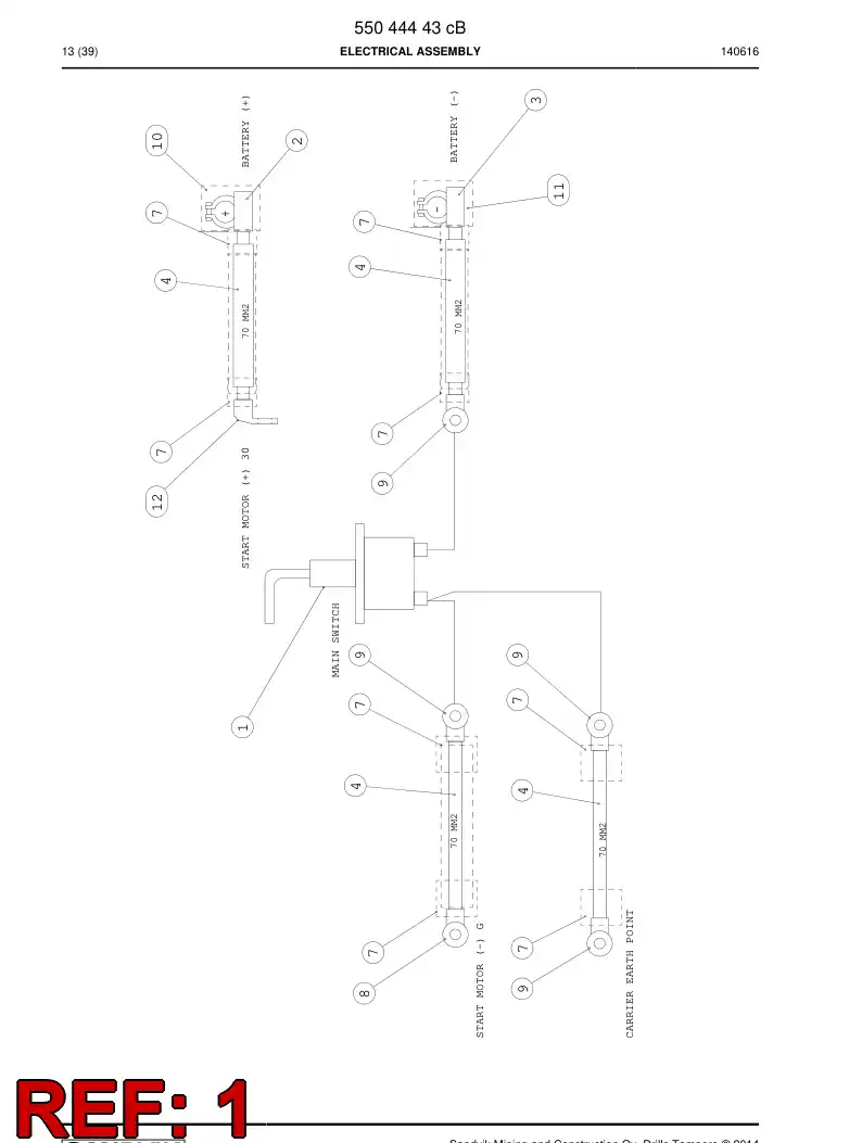 80005159a 800 051 59a Switch, Main - Sandvik Technical Drawing