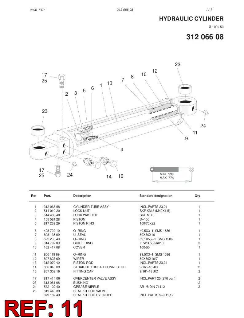 80011969 800 119 69 O-RING - Sandvik Technical Drawing