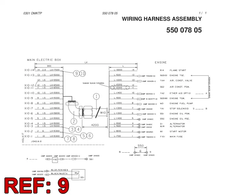 80018809 800 188 09 CABLE - Sandvik Technical Drawing