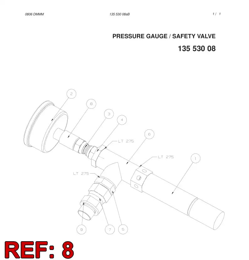 80032779 800 327 79 ADAPTER (HYDRAULIC) - Sandvik Technical Drawing