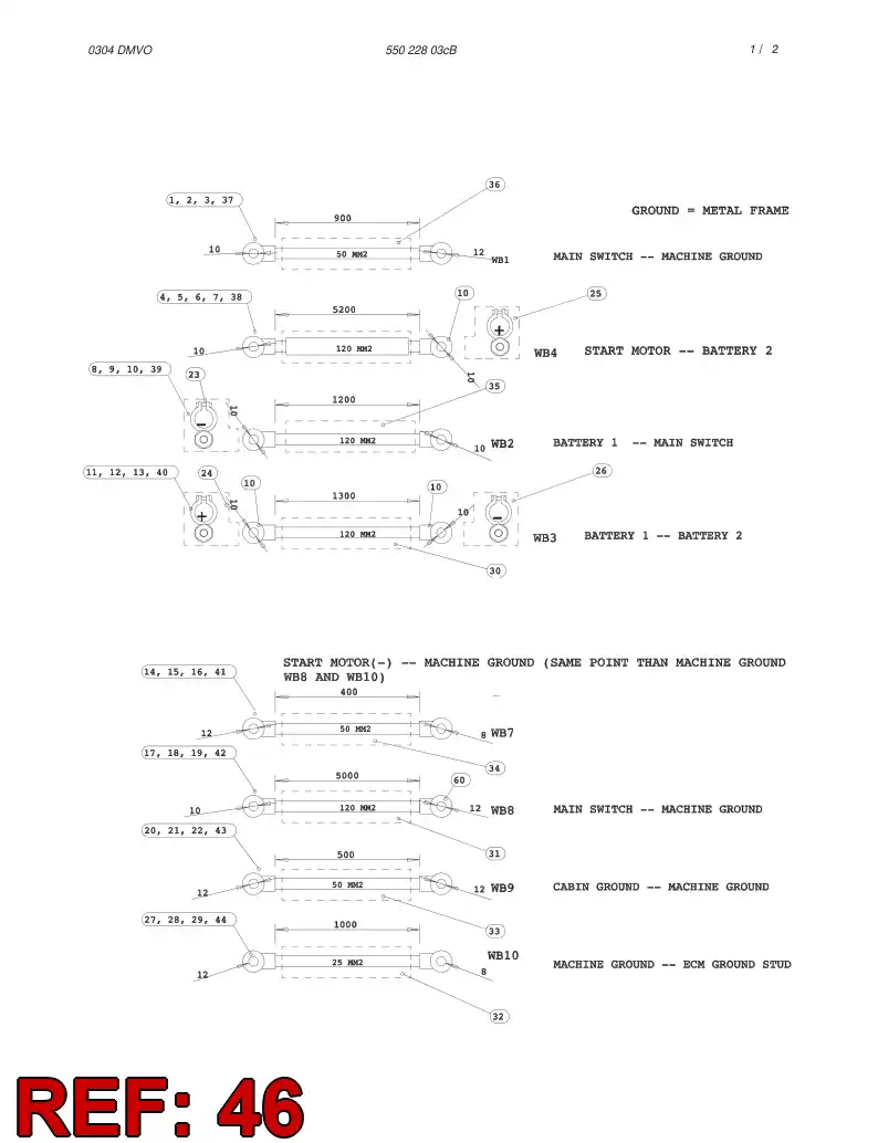 80039869 800 398 69 Terminal, Cable - Sandvik Technical Drawing