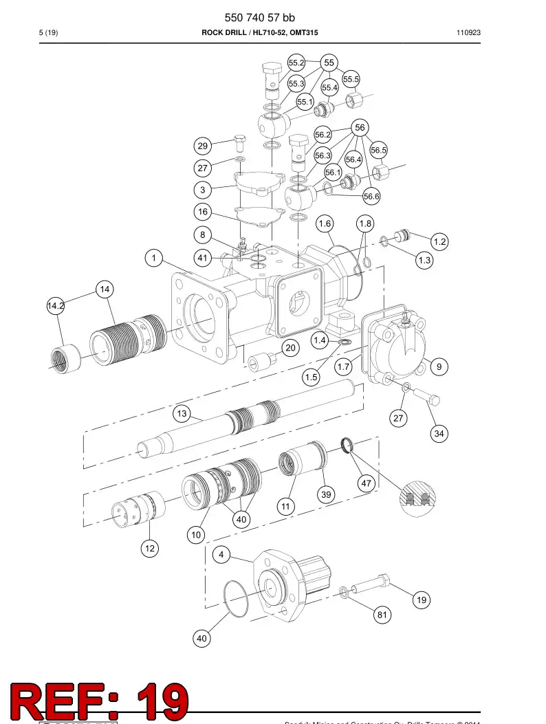 80054599a 800 545 99a HEXAGON HEAD BOLT (FULL THREAD) - Sandvik Technical Drawing